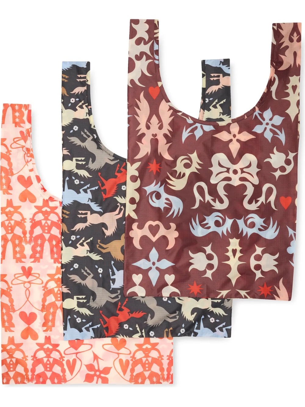 Baggu Western Cutouts Set of 3 Reusable Totes